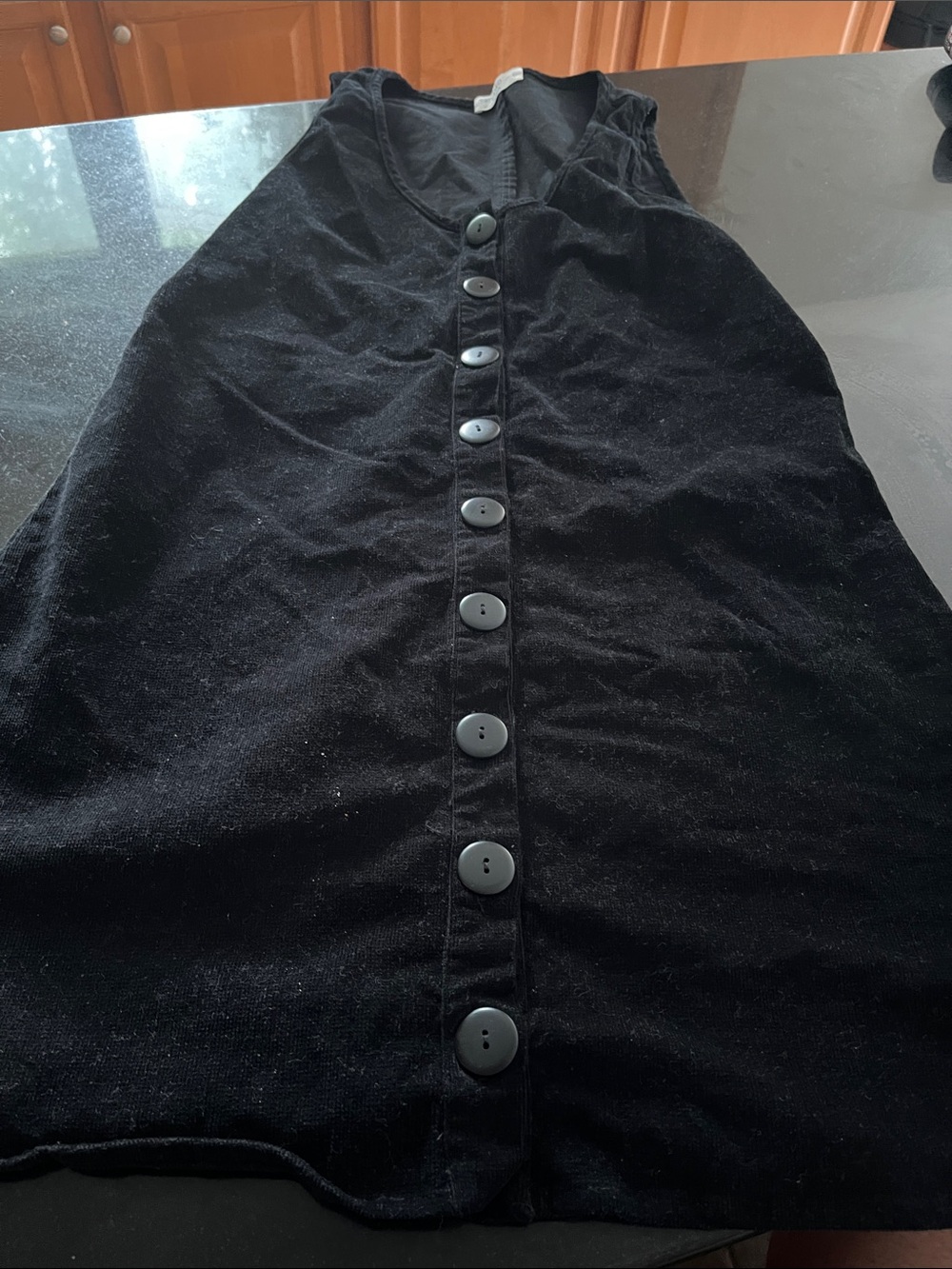 Black Button-Front Women's corduroy Dress